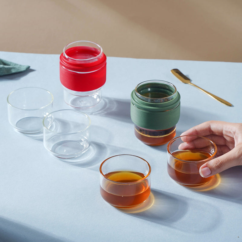 Glass Travel Teapot Set - Teapot, kettle, tea kettle | Teapot for Dining table & Home decor