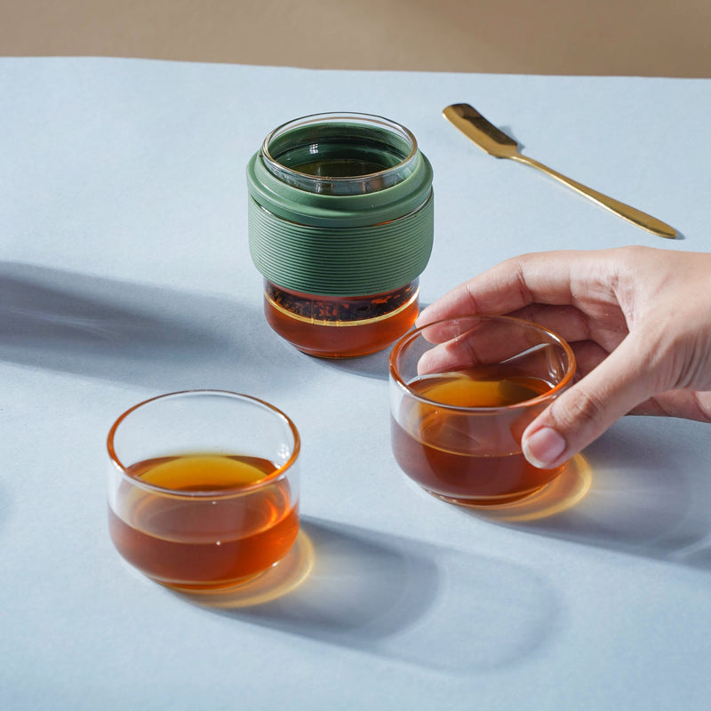 Glass Travel Teapot Set - Teapot, kettle, tea kettle | Teapot for Dining table & Home decor