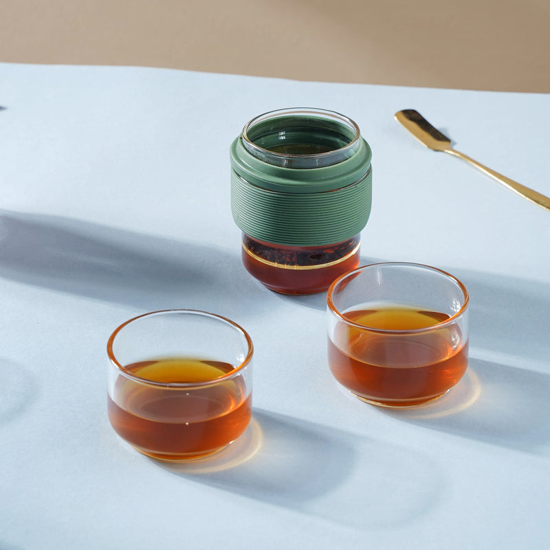 Glass Travel Teapot Set - Teapot, kettle, tea kettle | Teapot for Dining table & Home decor