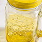 Tutti Frutti Glass Jar Yellow with Lid and Straw Set of 4