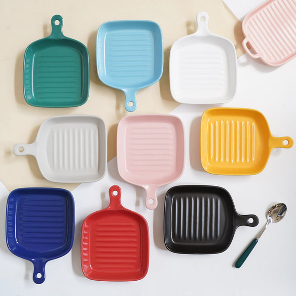 Yellow Ceramic Grill Plate