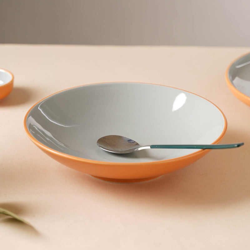 Zoella Pasta Plate Grey - Serving plate, pasta plate, lunch plate, deep plate | Plates for dining table & home decor