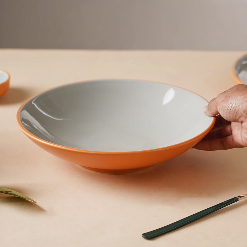 Zoella Pasta Plate Grey - Serving plate, pasta plate, lunch plate, deep plate | Plates for dining table & home decor
