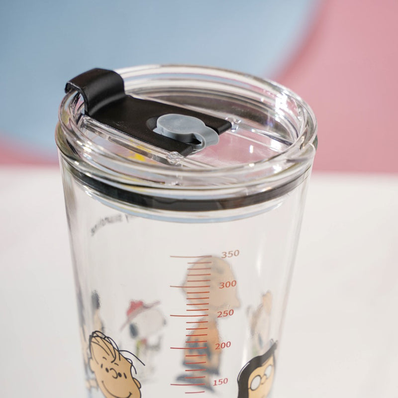 Sunshine Glass Tumbler Large With Lid 350 ml