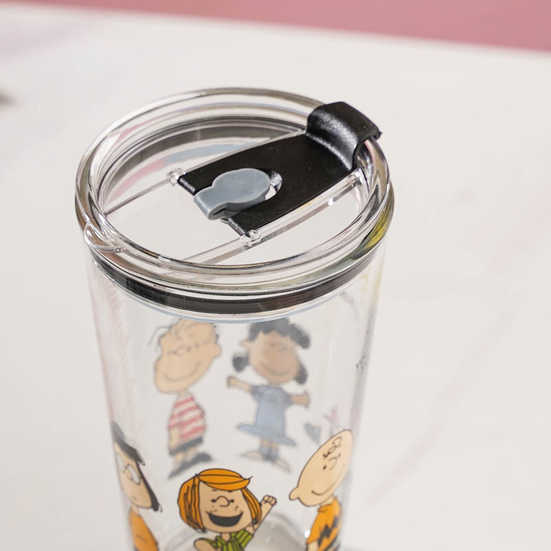Sunshine Glass Tumbler Large With Lid 350 ml