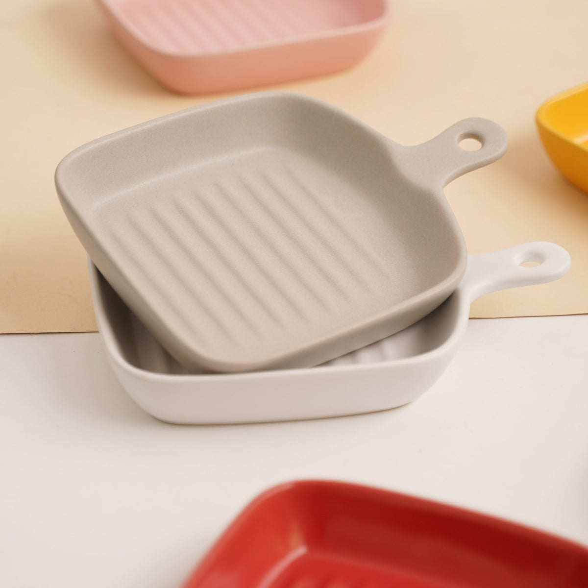 Grey Ceramic Grill Plate