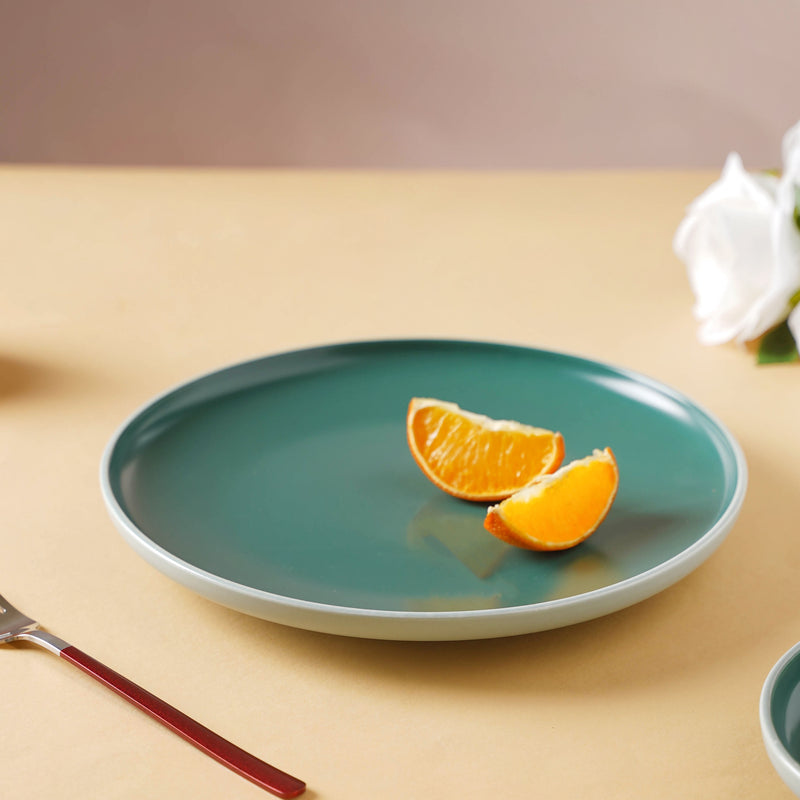 Zoella Dinner Plate Green - Serving plate, rice plate, ceramic dinner plates| Plates for dining table & home decor