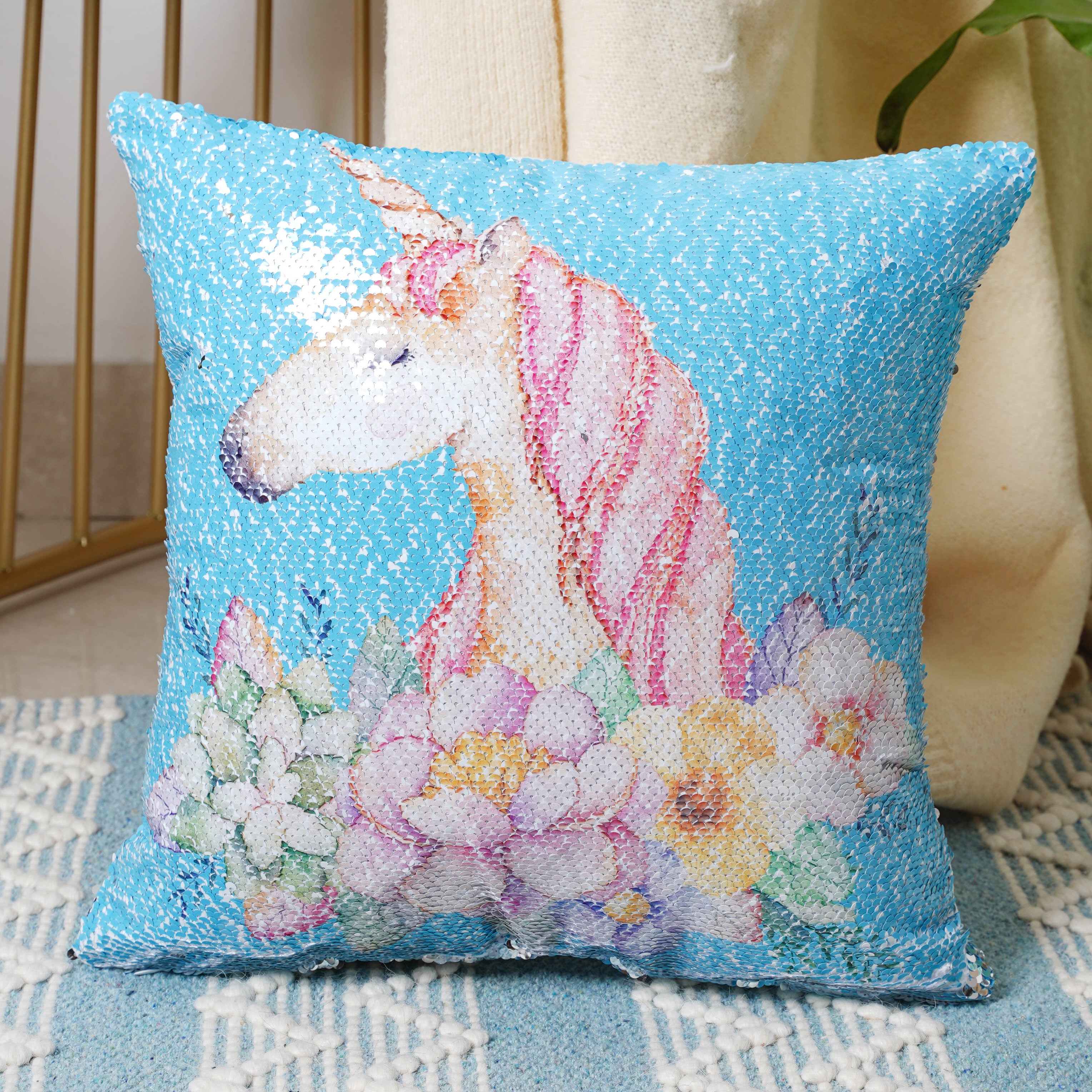 Sequin hotsell unicorn cushion