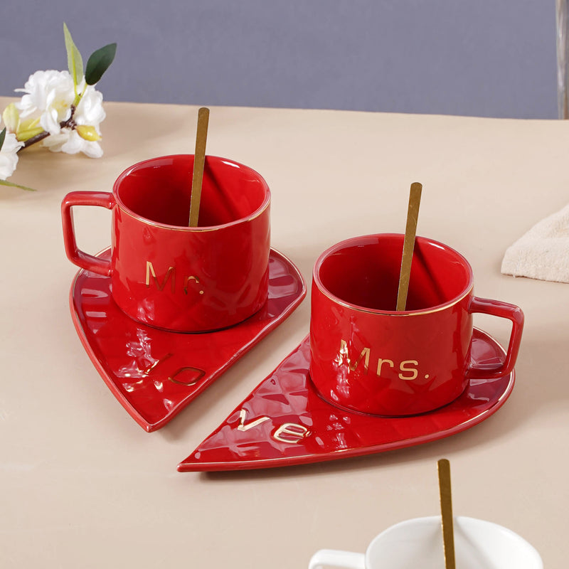 Love Cup and Plate Set- Tea cup, coffee cup, cup for tea | Cups and Mugs for Office Table & Home Decoration