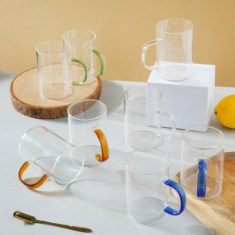 Transparent Tea Cup Set of 2- Tea cup, coffee cup, cup for tea | Cups and Mugs for Office Table & Home Decoration