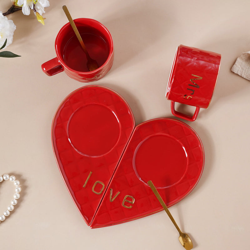 Love Cup and Plate Set- Tea cup, coffee cup, cup for tea | Cups and Mugs for Office Table & Home Decoration