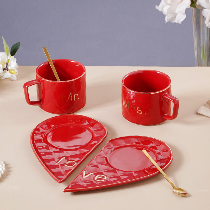 Love Cup and Plate Set- Tea cup, coffee cup, cup for tea | Cups and Mugs for Office Table & Home Decoration