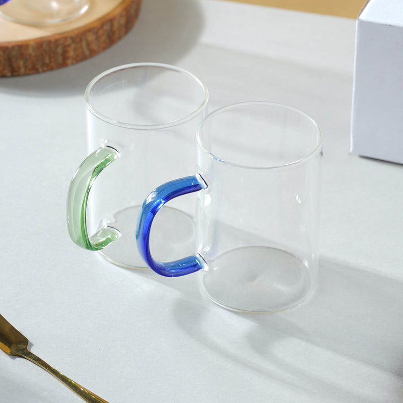 Transparent Tea Cup Set of 2- Tea cup, coffee cup, cup for tea | Cups and Mugs for Office Table & Home Decoration