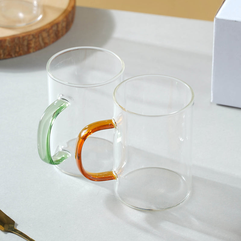 Transparent Tea Cup Set of 2- Tea cup, coffee cup, cup for tea | Cups and Mugs for Office Table & Home Decoration