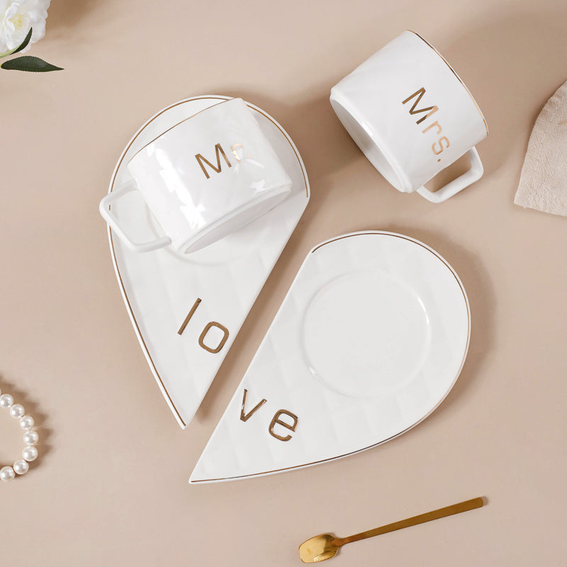 Love Cup and Plate Set- Tea cup, coffee cup, cup for tea | Cups and Mugs for Office Table & Home Decoration