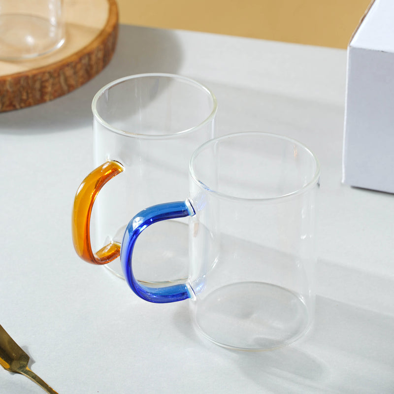 Transparent Tea Cup Set of 2- Tea cup, coffee cup, cup for tea | Cups and Mugs for Office Table & Home Decoration