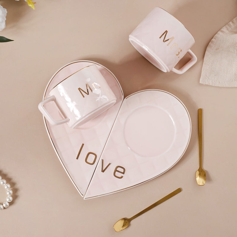 Love Cup and Plate Set- Tea cup, coffee cup, cup for tea | Cups and Mugs for Office Table & Home Decoration