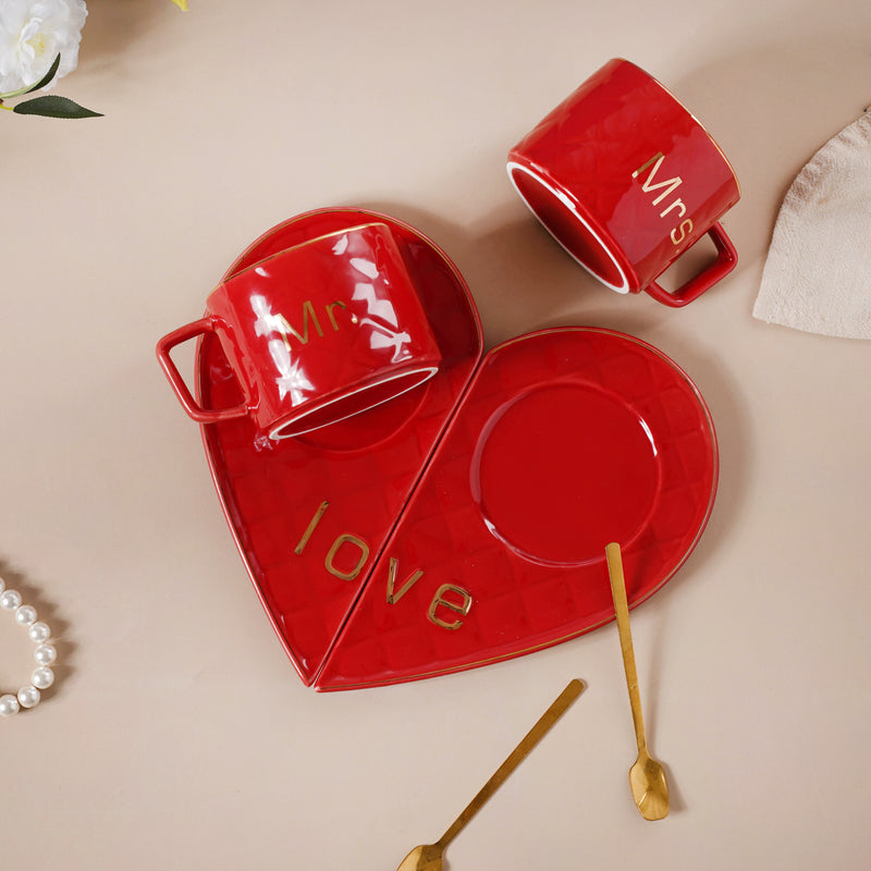 Love Cup and Plate Set- Tea cup, coffee cup, cup for tea | Cups and Mugs for Office Table & Home Decoration