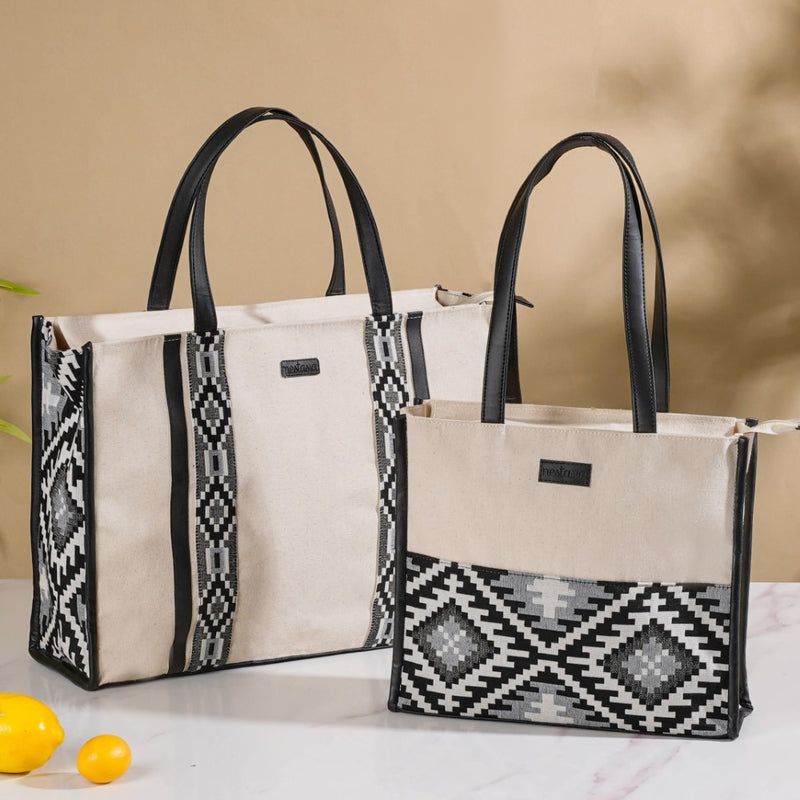 Nahua Canvas Magazine Tote Bag Set Of 2