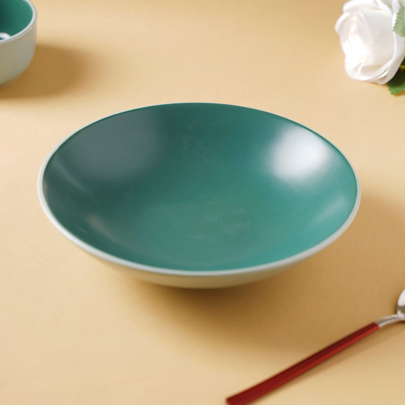 Zoella Noodle Plate Green - Serving plate, pasta plate, lunch plate, deep plate | Plates for dining table & home decor