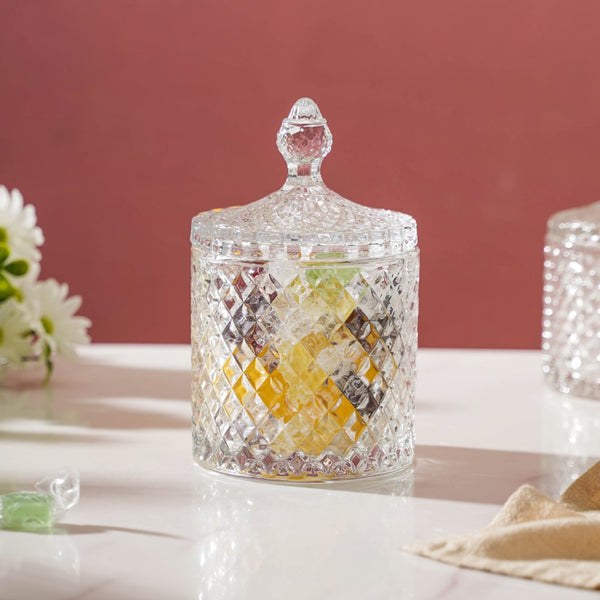 Transparent Crystal Glass Large Candy Jar 600 ml - Jar