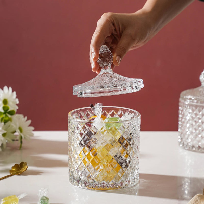 Transparent Crystal Glass Large Candy Jar 600 ml - Jar