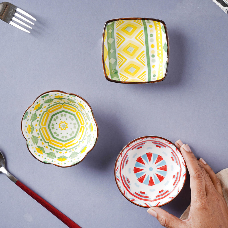 Quirky Printed Ramekin - Bowl,ceramic bowl, snack bowls, curry bowl, popcorn bowls | Bowls for dining table & home decor
