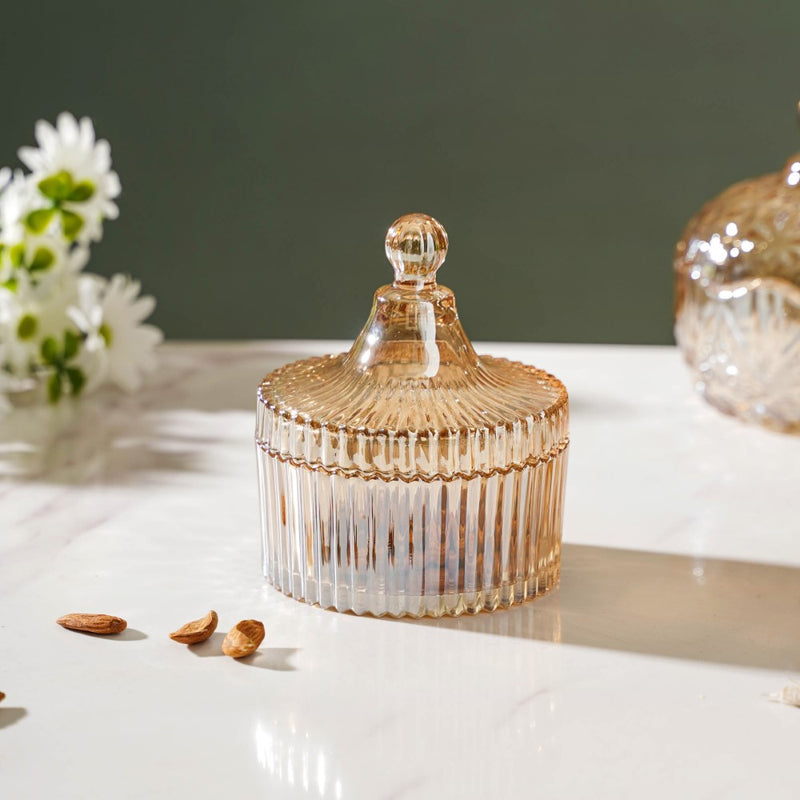 Crystal Glass Amber Luxury Jar 250 ml - Jar