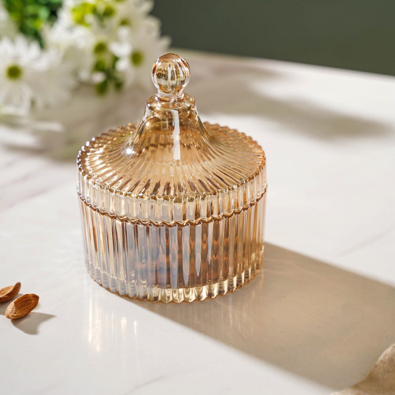 Crystal Glass Amber Luxury Jar 250 ml - Jar