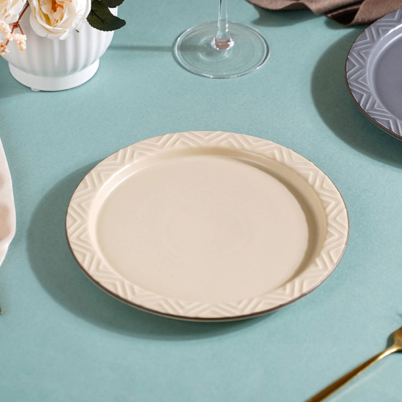 Serenity Snack Plate Beige 8 Inch - Serving plate, snack plate, dessert plate | Plates for dining & home decor