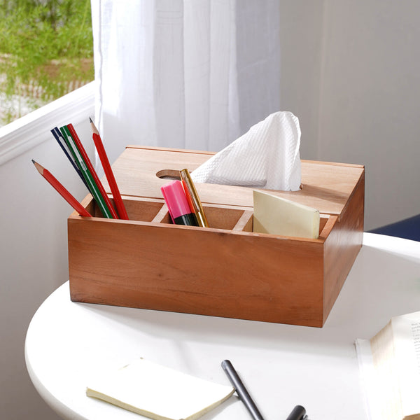 Wooden Tissue Box And Organiser - Tissue box and organizer | Home and room decor items