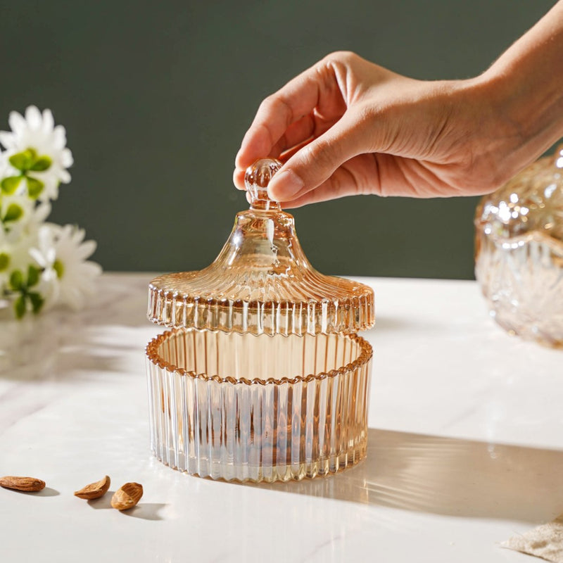 Crystal Glass Amber Luxury Jar 250 ml - Jar