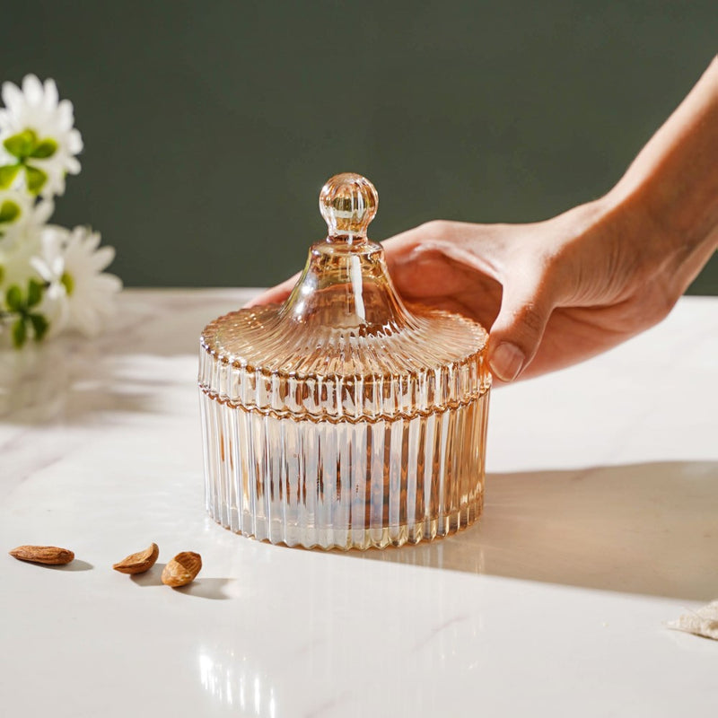 Crystal Glass Amber Luxury Jar 250 ml - Jar