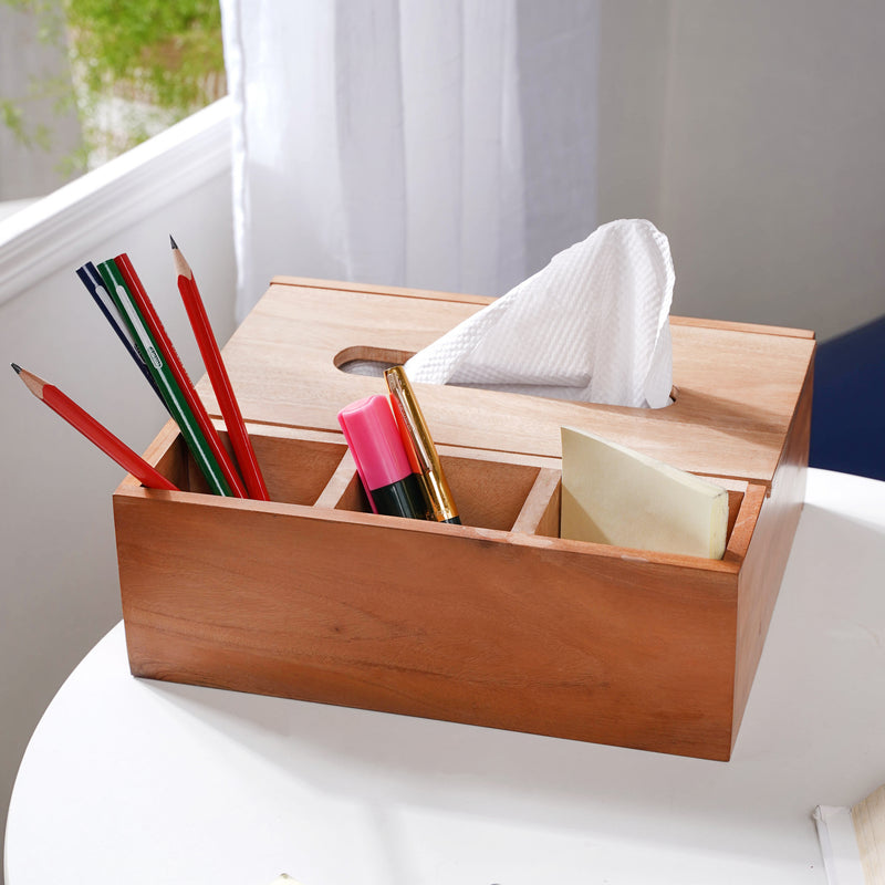 Wooden Tissue Box And Organiser - Tissue box and organizer | Home and room decor items