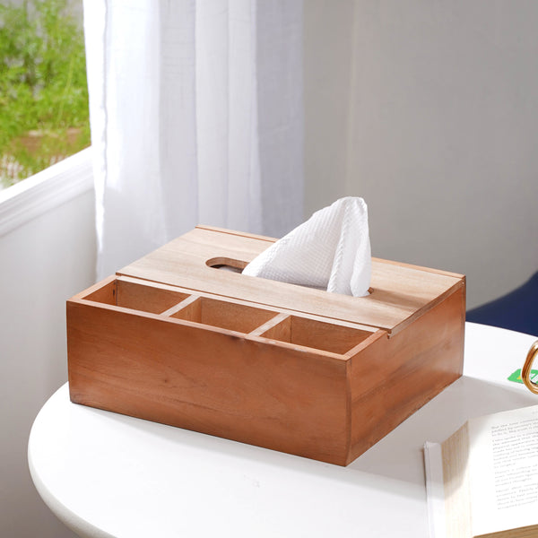 Wooden Tissue Box And Organiser - Tissue box and organizer | Home and room decor items