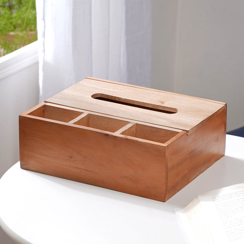 Wooden Tissue Box And Organiser - Tissue box and organizer | Home and room decor items