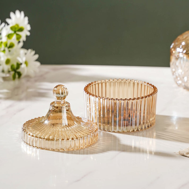 Crystal Glass Amber Luxury Jar 250 ml - Jar