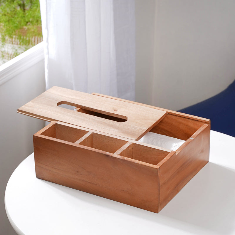 Wooden Tissue Box And Organiser - Tissue box and organizer | Home and room decor items