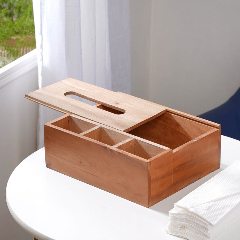 Wooden Tissue Box And Organiser - Tissue box and organizer | Home and room decor items