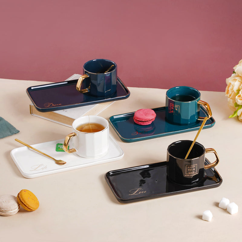 Ceramic Cup and Tray- Tea cup, coffee cup, cup for tea | Cups and Mugs for Office Table & Home Decoration