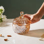 Vintage Round Crystal Glass Amber Jar Small 200 ml - Jar