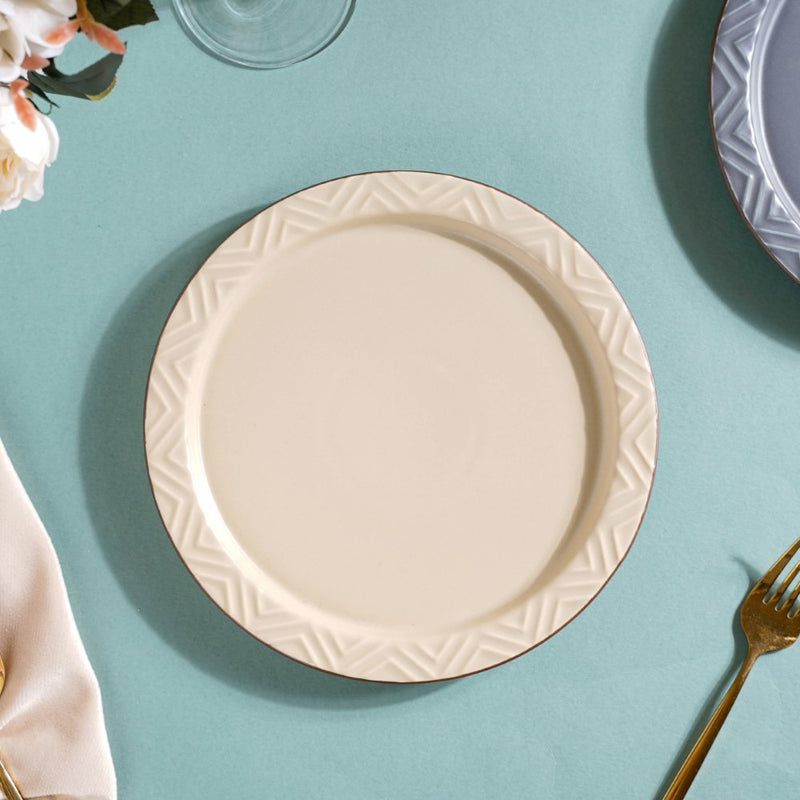 Serenity Snack Plate Beige 8 Inch - Serving plate, snack plate, dessert plate | Plates for dining & home decor