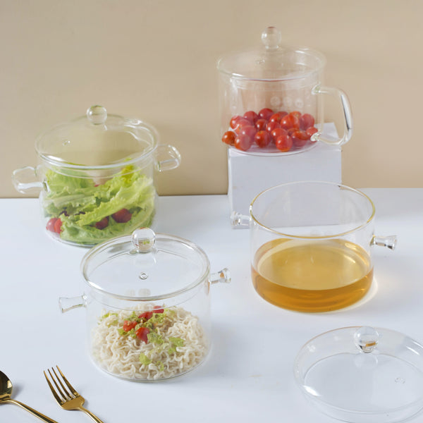 Glass Soup Pot - Bowl, soup bowl, ceramic bowl, snack bowls, curry bowl, popcorn bowls | Bowls for dining table & home decor
