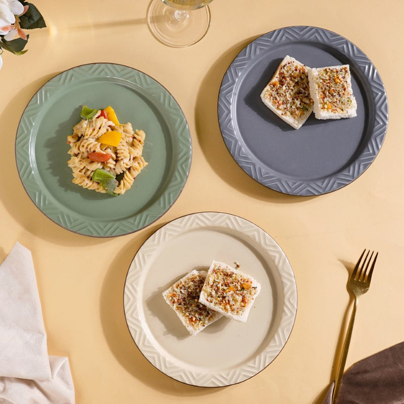 Serenity Snack Plate Beige 8 Inch - Serving plate, snack plate, dessert plate | Plates for dining & home decor