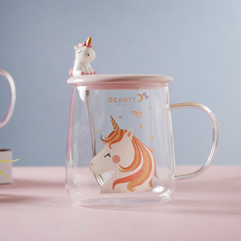 Unicorn Glass Mug- Mug for coffee, tea mug, cappuccino mug | Cups and Mugs for Coffee Table & Home Decor