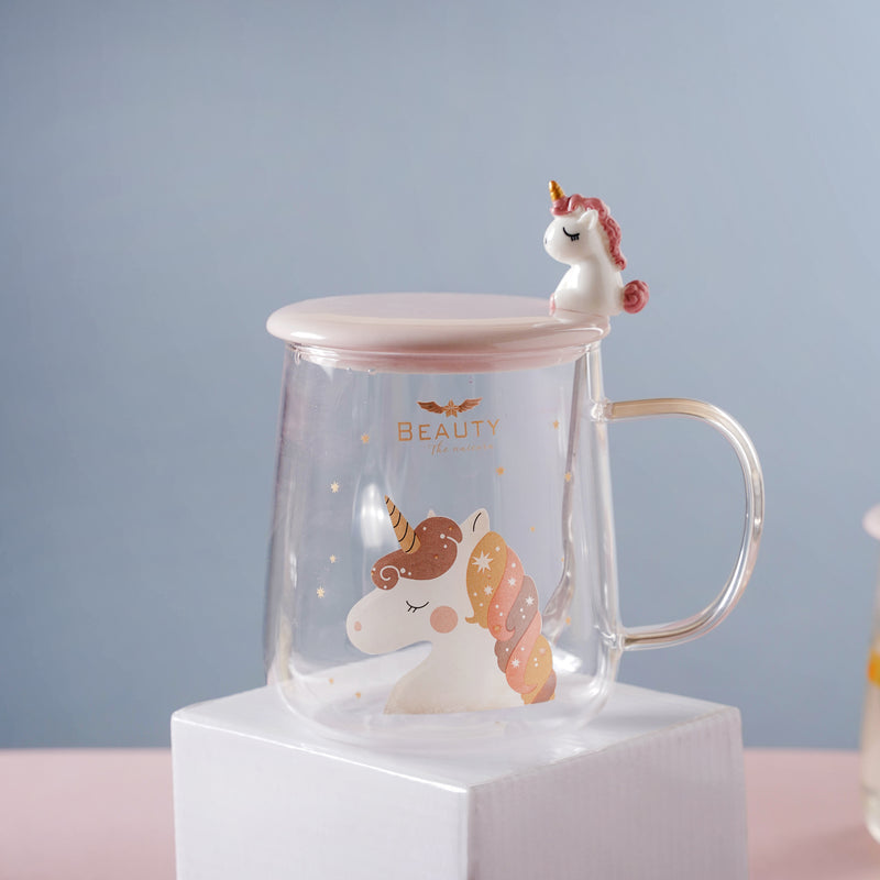 Unicorn Glass Mug- Mug for coffee, tea mug, cappuccino mug | Cups and Mugs for Coffee Table & Home Decor