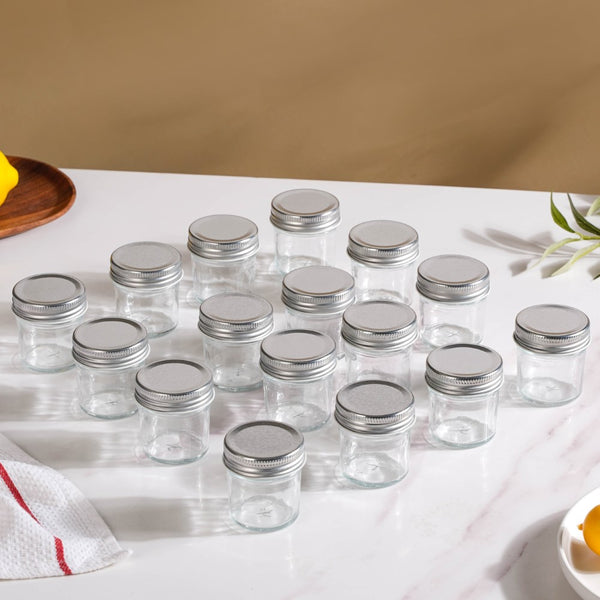 Glass Storage Jars With Lid Set Of 16 50ml