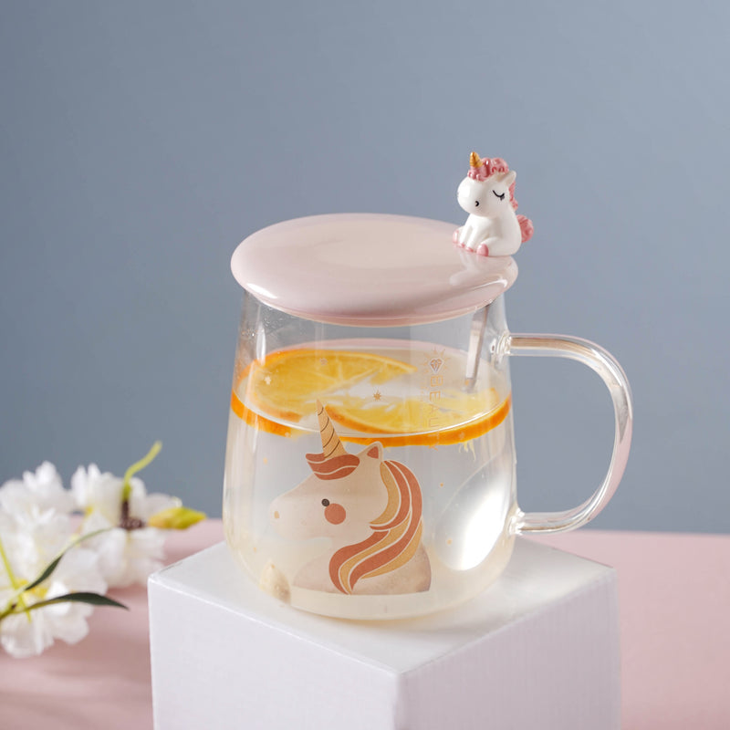 Unicorn Glass Mug- Mug for coffee, tea mug, cappuccino mug | Cups and Mugs for Coffee Table & Home Decor