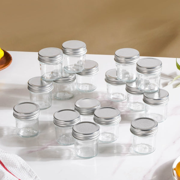 Glass Storage Jars With Lid Set Of 16 50ml