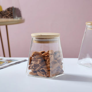 Glass Jar With Wooden Lid - Small